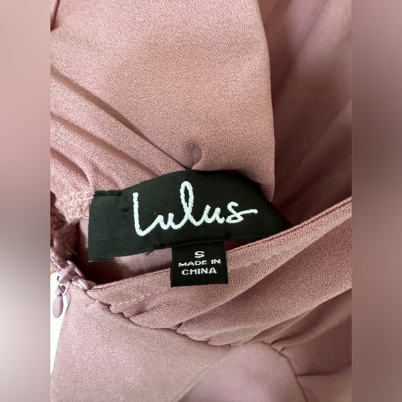 NEW Lulu’s Dusty Pink Halter Jumpsuit Wide Leg High Waist Size Small - Picture 11 of 12